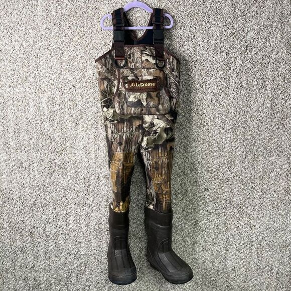 LaCrosse RealTree Camouflage Neoprene Waders in Youth Size 6-7 / Boot Size 2 - Picture 1 of 10